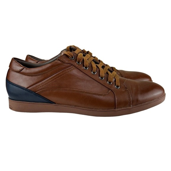 Tayno Shoes Mens 11 Berny Coffee Lace Up Low Top Brown Classic Casual Dress - Picture 3 of 14